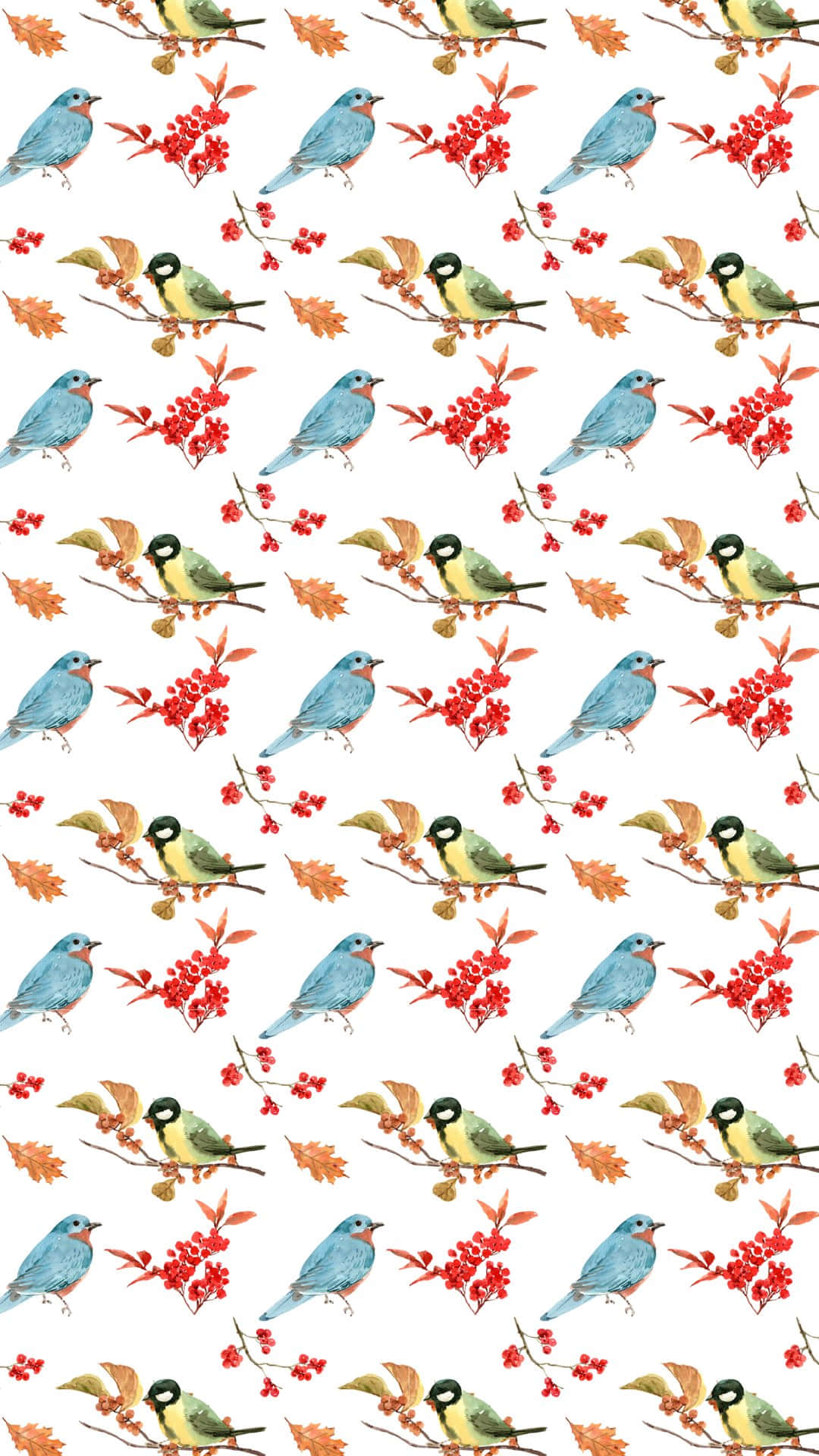 Vintage Bird, blue and green birds, branches, Full HD Phone Wallpaper
