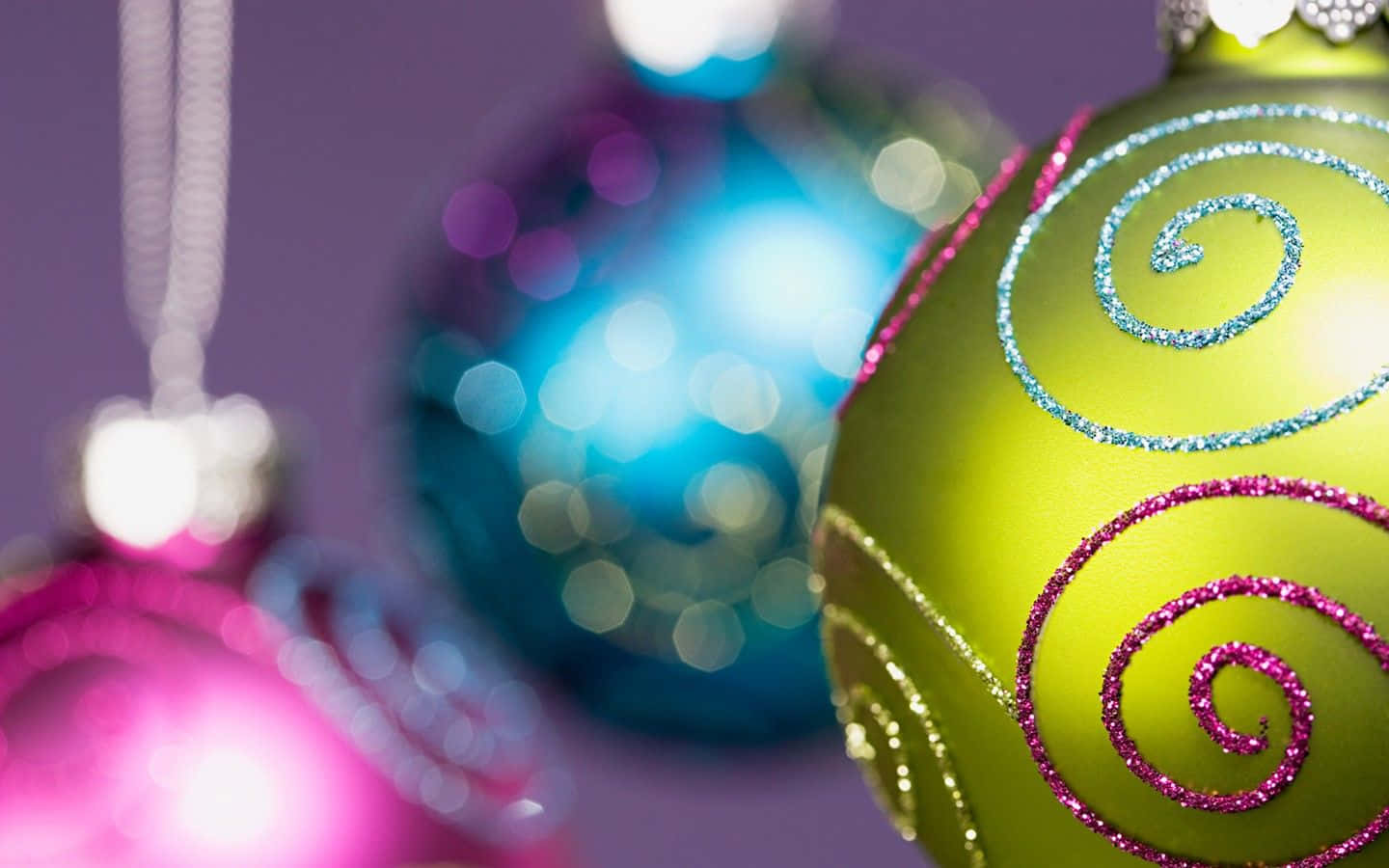 Christmas ornament, glittery, spiral patterns, HD Desktop Wallpaper