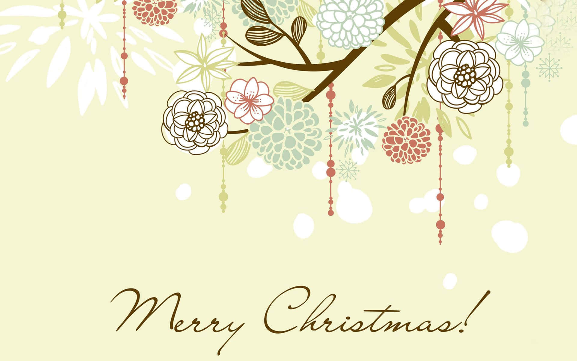 Retro Christmas Desktop, Merry Christmas!, pale yellow background, Full HD Desktop Wallpaper