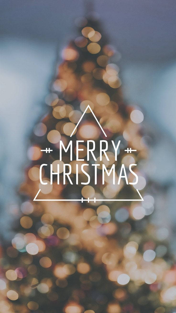 Merry Christmas, Christmas tree, warm glowing lights, HD Phone Wallpaper