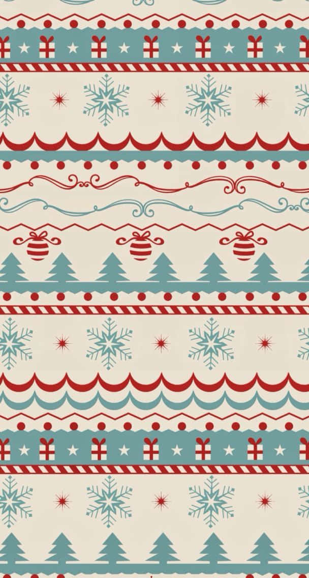 Vintage Christmas, red, teal, SD Phone Wallpaper