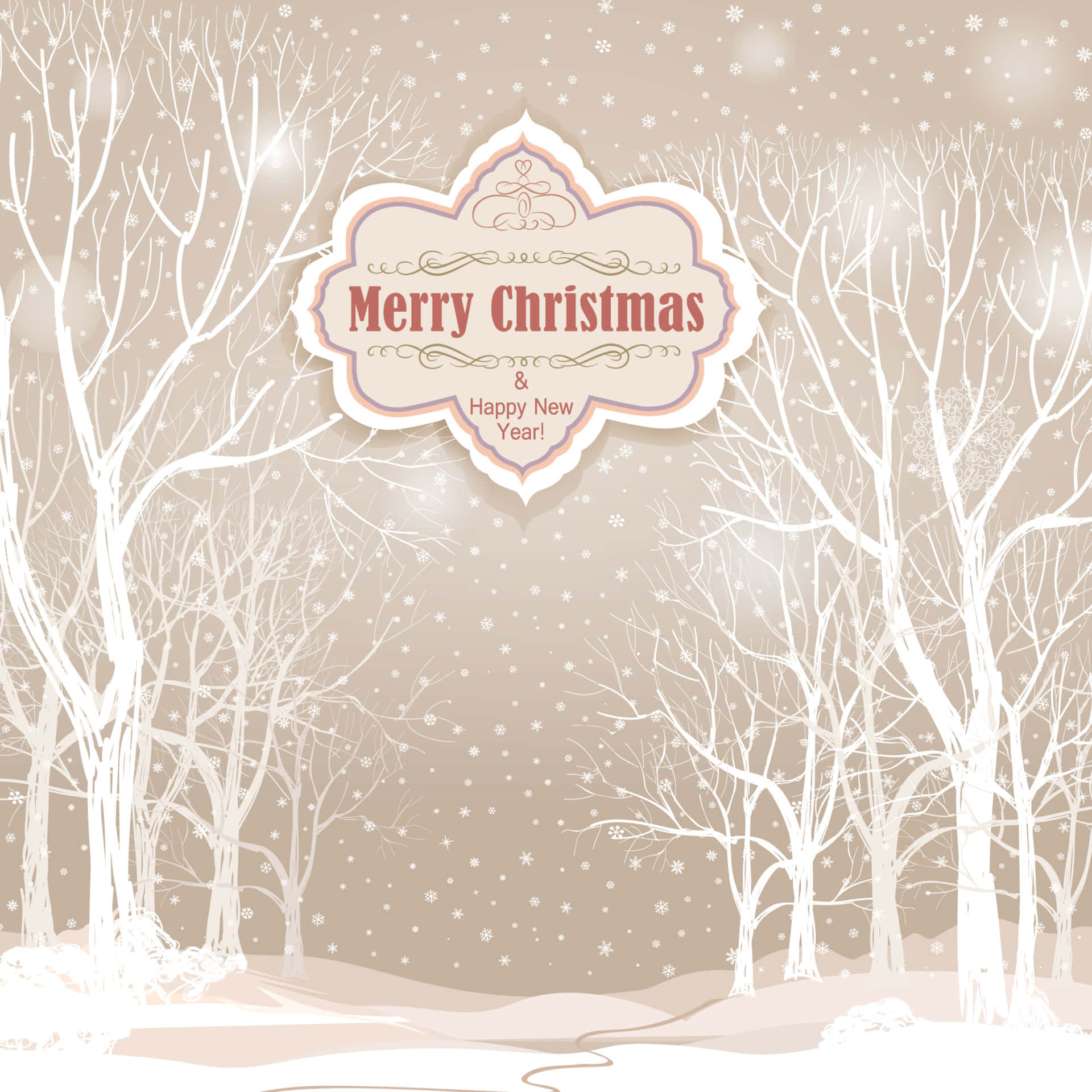 Vintage Christmas, Merry Christmas, snowflakes, Full HD Desktop Wallpaper