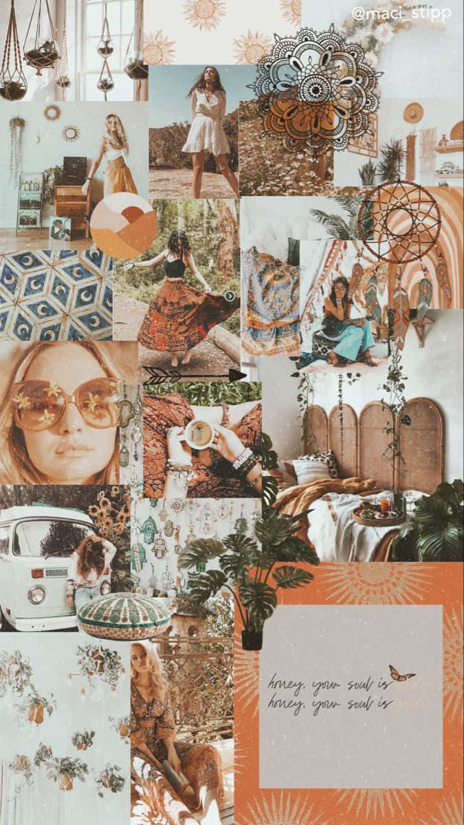 Vintage Collage, Brown Girl Collection, sunflowers, SD Phone Wallpaper