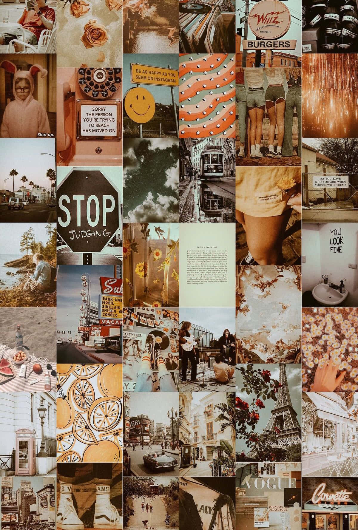 Vintage Collage, fashion, food, HD Phone Wallpaper