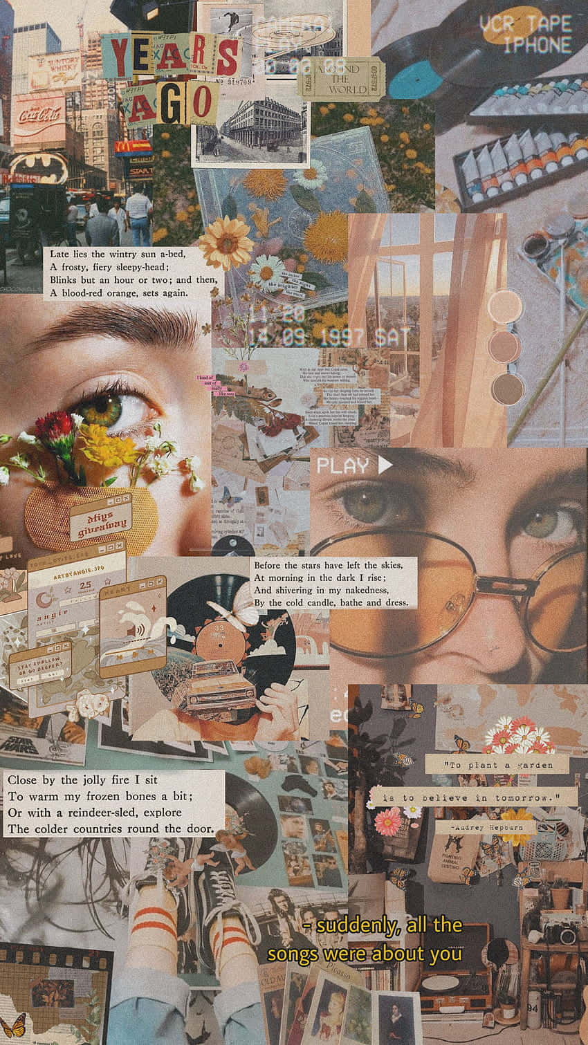 Vintage Collage, scrapbook, vintage photos, HD Phone Wallpaper