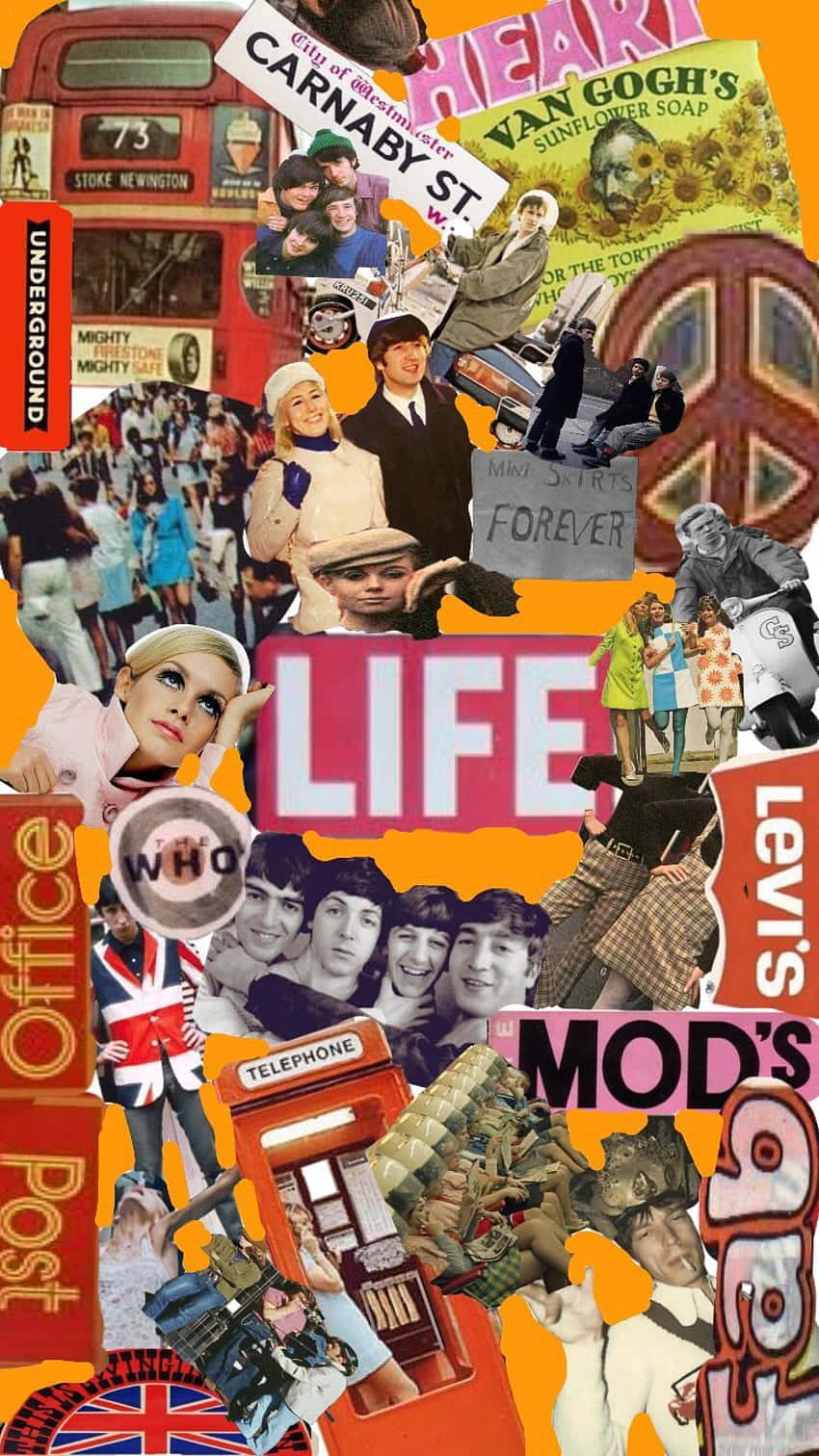 1960s London, mod culture icons, red phone booths, HD Phone Wallpaper
