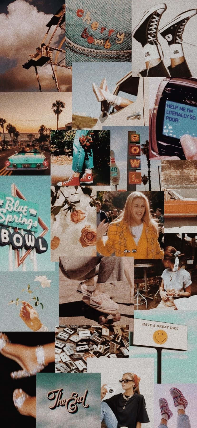 vintage 90s teen culture, sneakers, retro cars, HD Phone Wallpaper