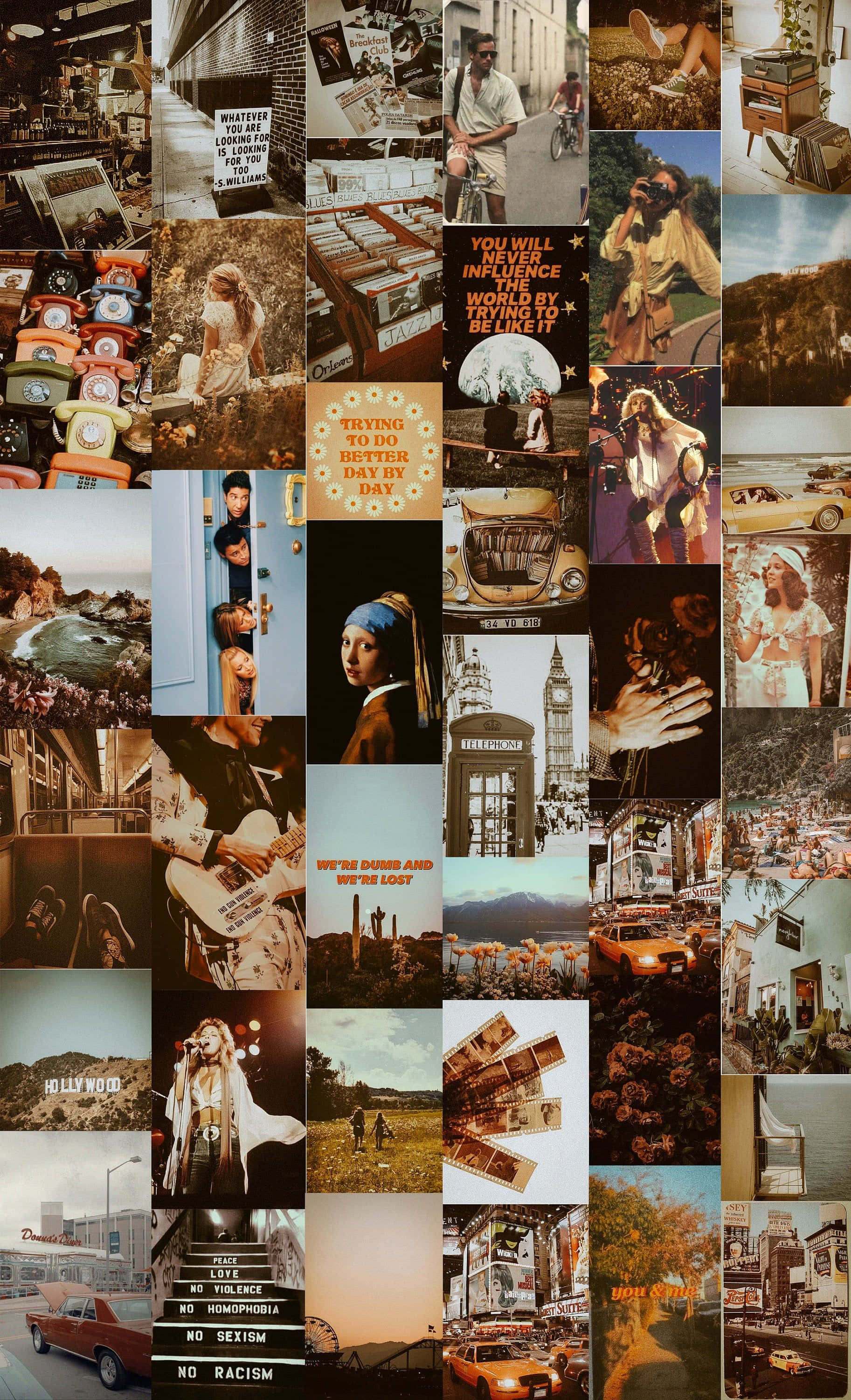 vintage collage, vintage photos, retro text overlays, 2K Phone Wallpaper