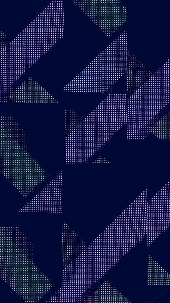 dark blue background, purple and teal dot matrix pattern, abstract geometric shapes, SD Phone Wallpaper