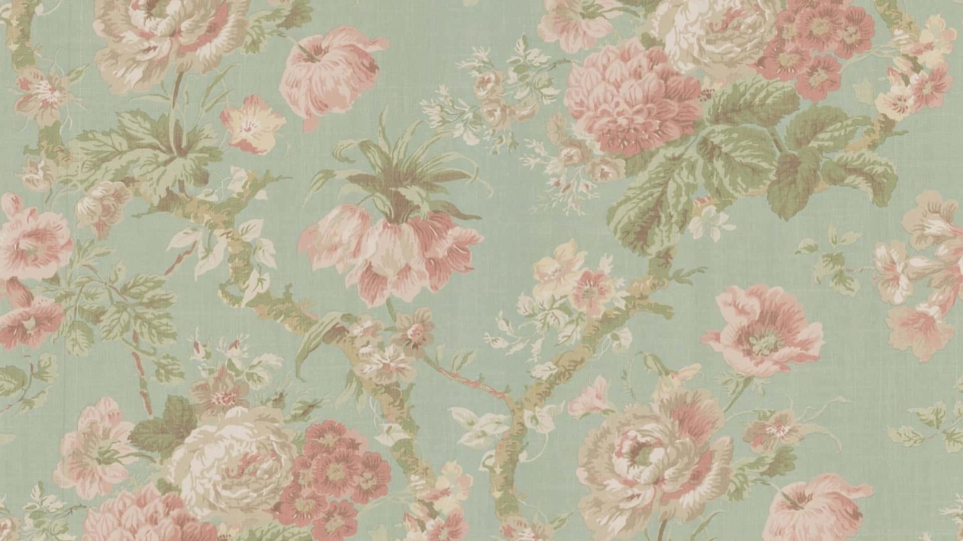 vintage desktop, floral wallpaper, soft pink roses, Full HD Desktop Wallpaper