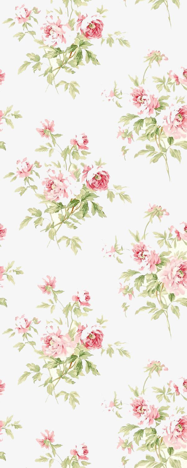 vintage floral, pink peonies, soft green leaves, HD Phone Wallpaper
