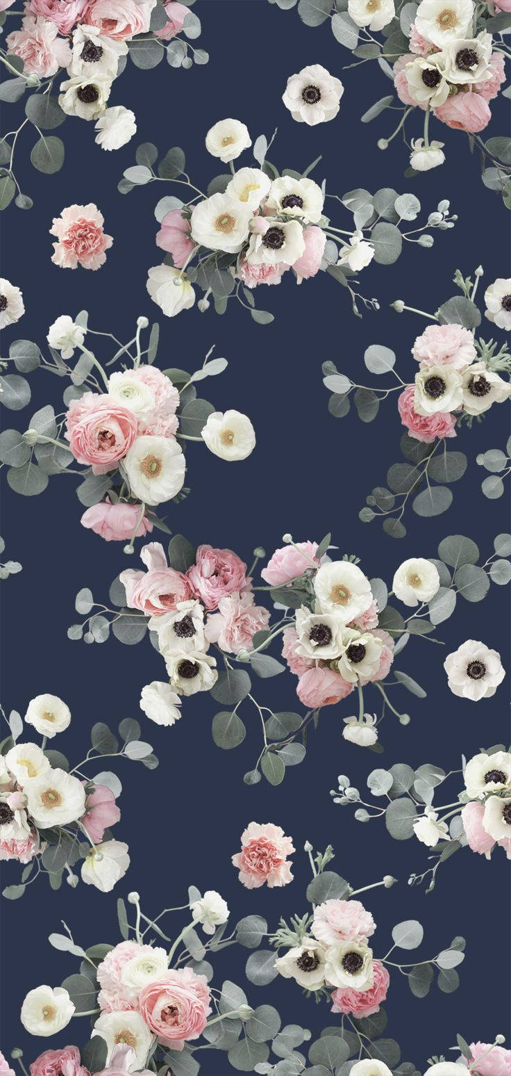 vintage floral, iPhone, soft pink and white flowers, HD Phone Wallpaper