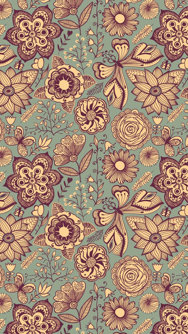 vintage floral designer iphone case, ornate flowers, butterflies, SD Phone Wallpaper