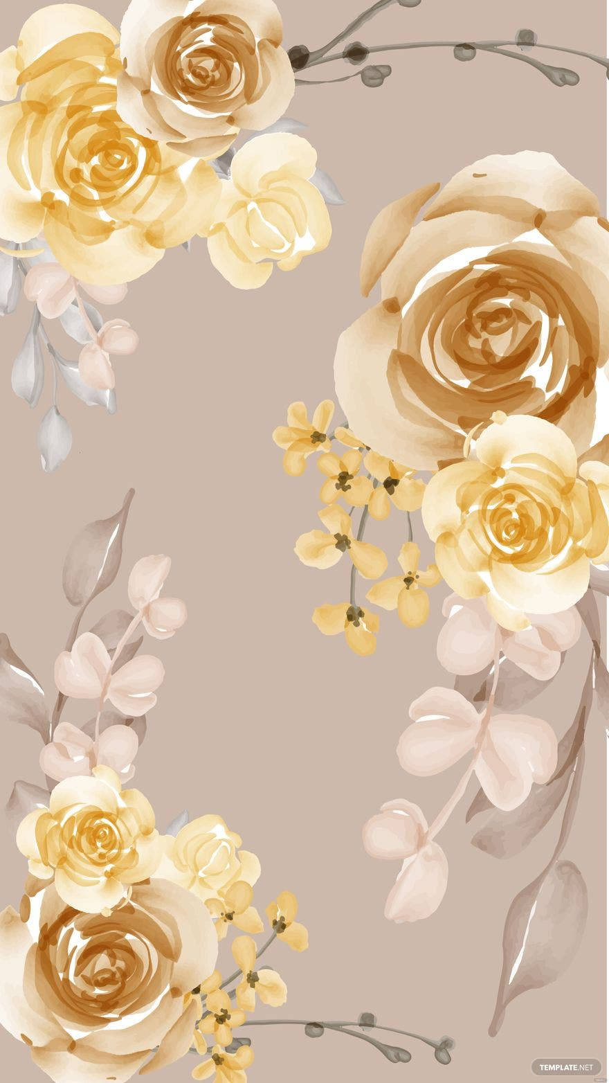 Vintage Floral Luxury iPhone Case, watercolor roses, delicate sprigs, HD Phone Wallpaper