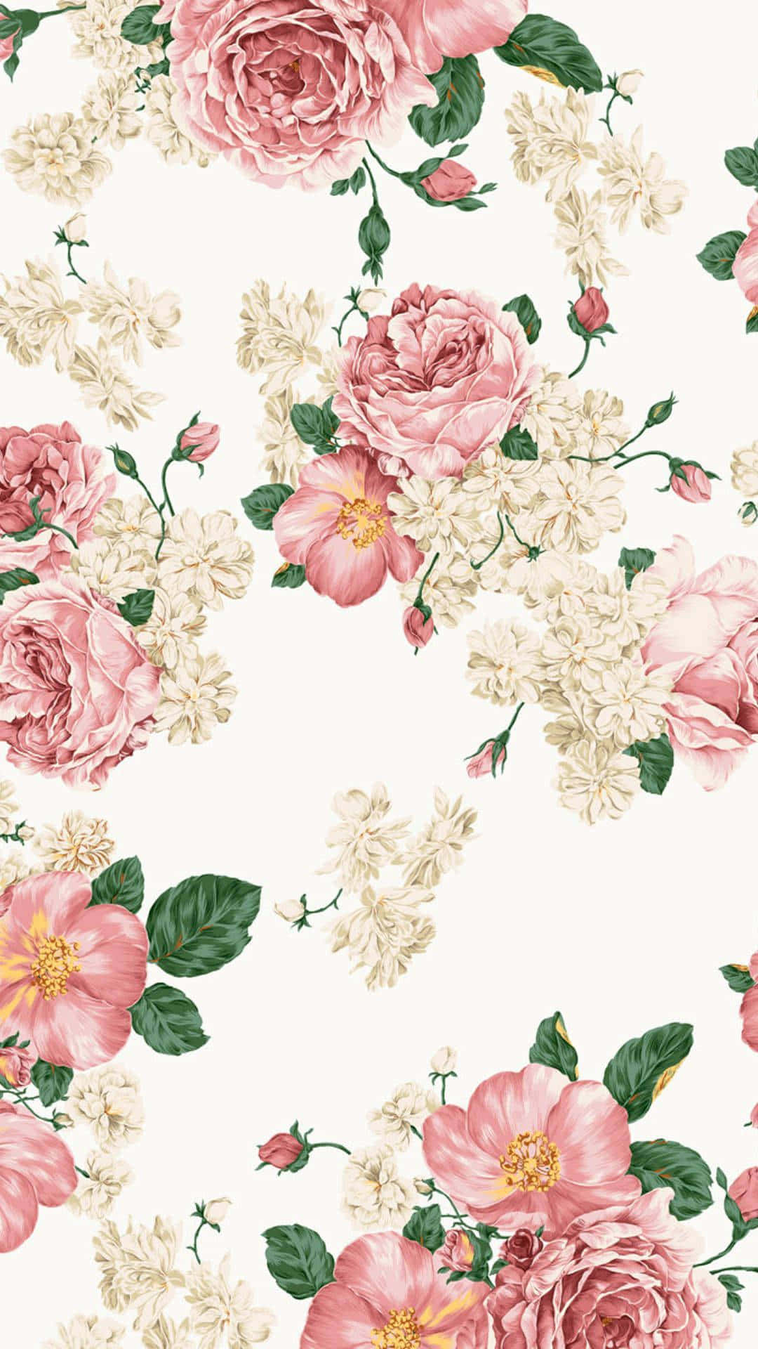 light pink floral, soft pink roses, creamy white blossoms, Full HD Phone Wallpaper
