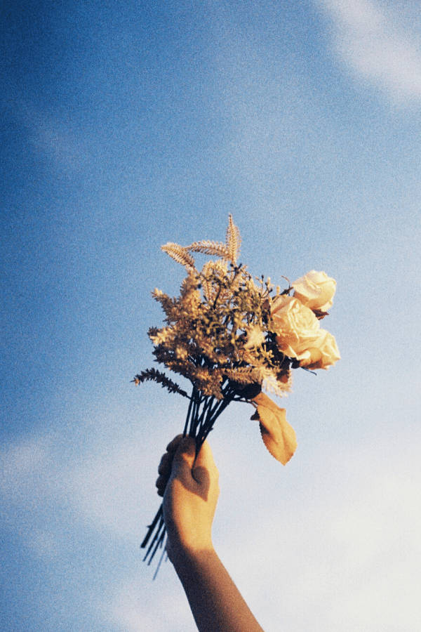 vintage flower aesthetic, bouquet, dried flowers, SD Phone Wallpaper