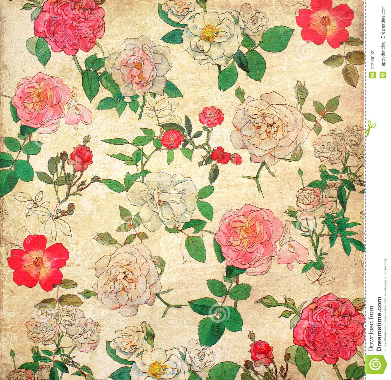 vintage flower, soft pinks, reds, HD Desktop Wallpaper