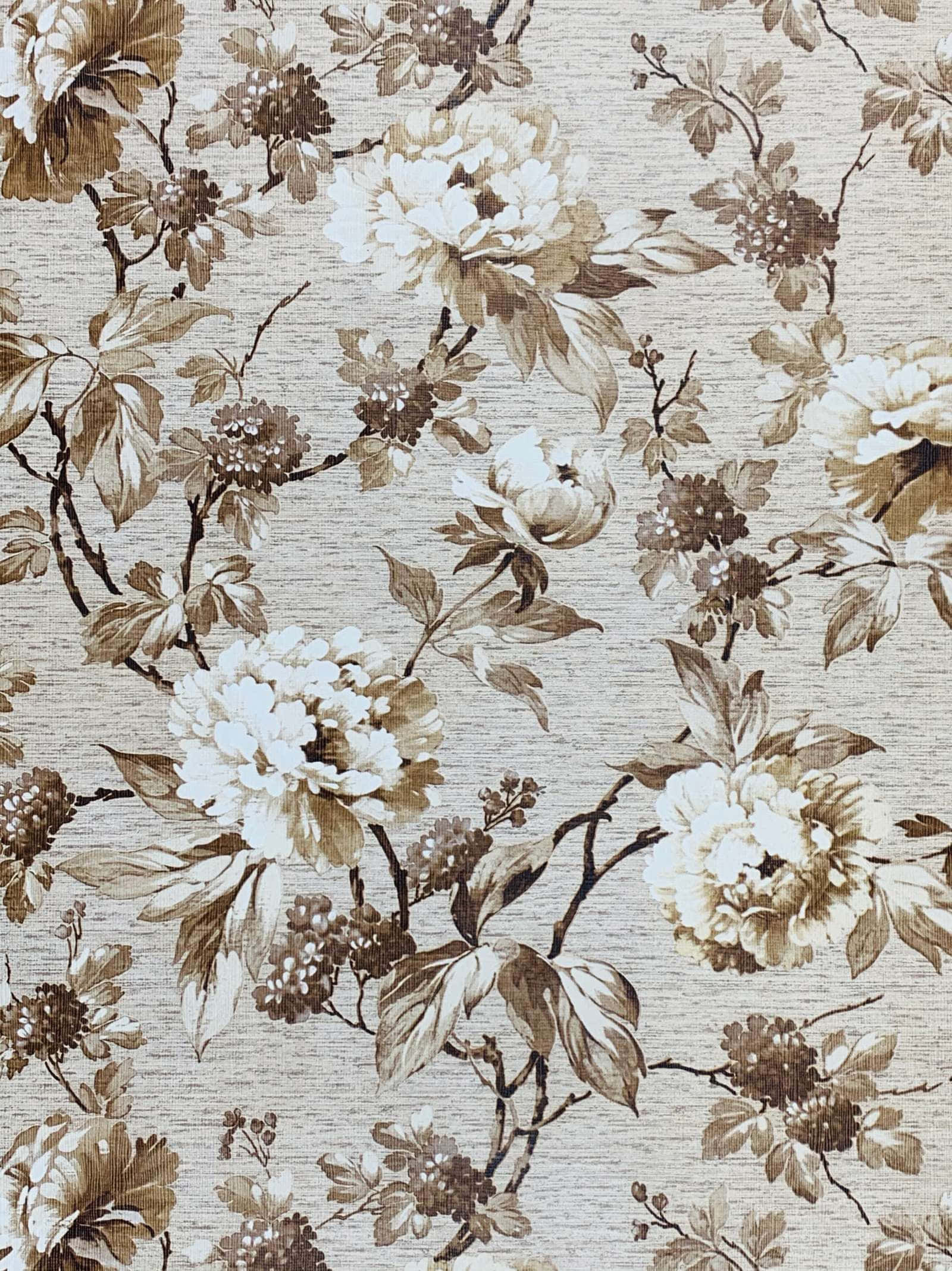 vintage flower, beige, brown, Full HD Phone Wallpaper