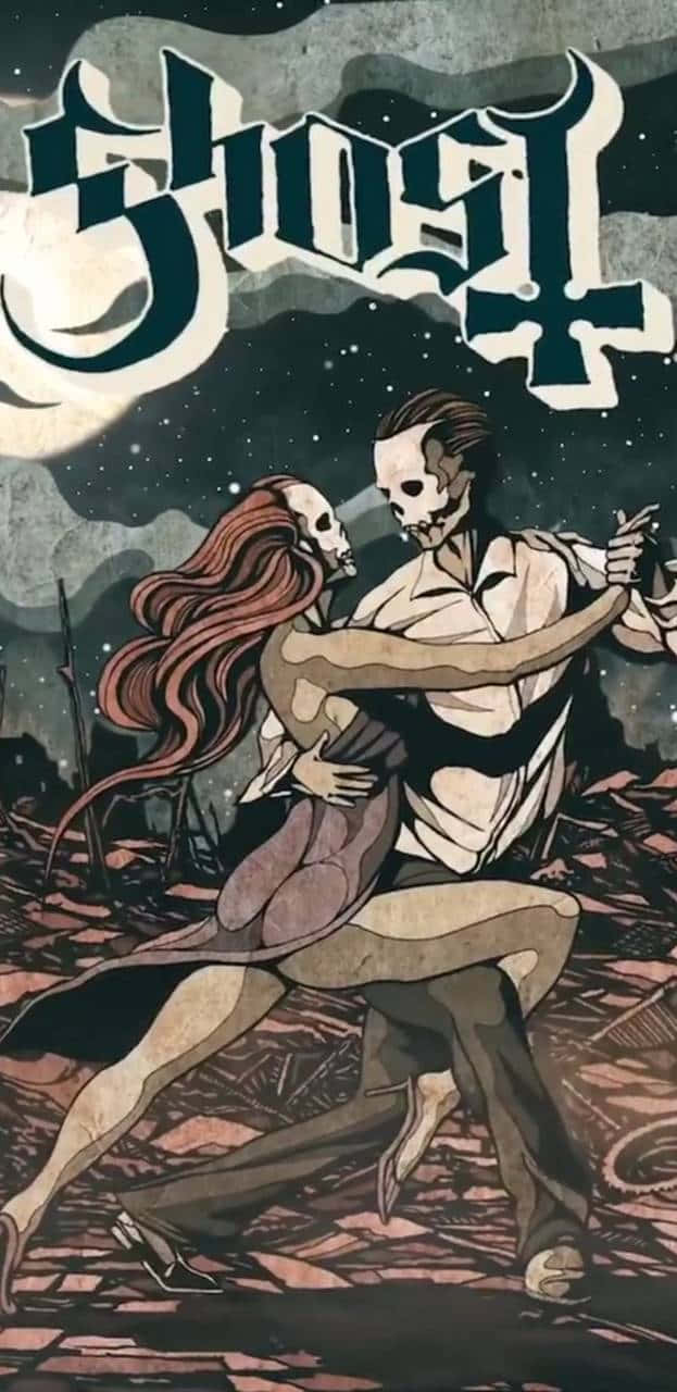 skeletal couple, starry sky, Ghost, HD Phone Wallpaper