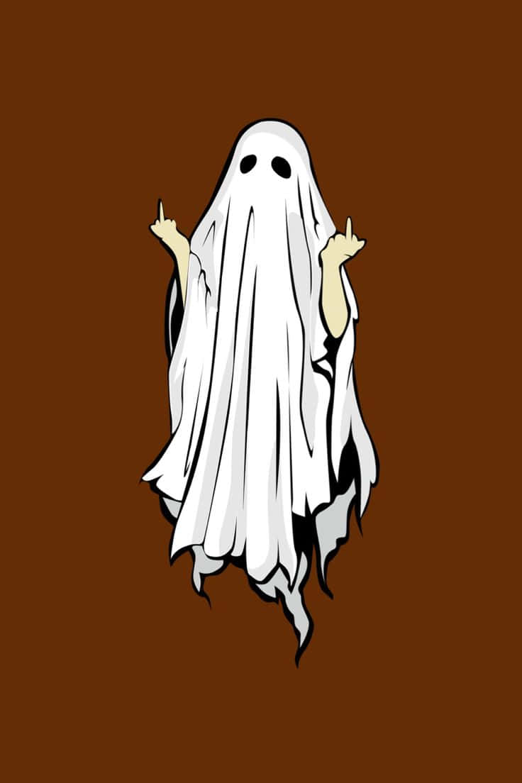 cartoon ghost, black eyes, dripping white sheet, SD Phone Wallpaper