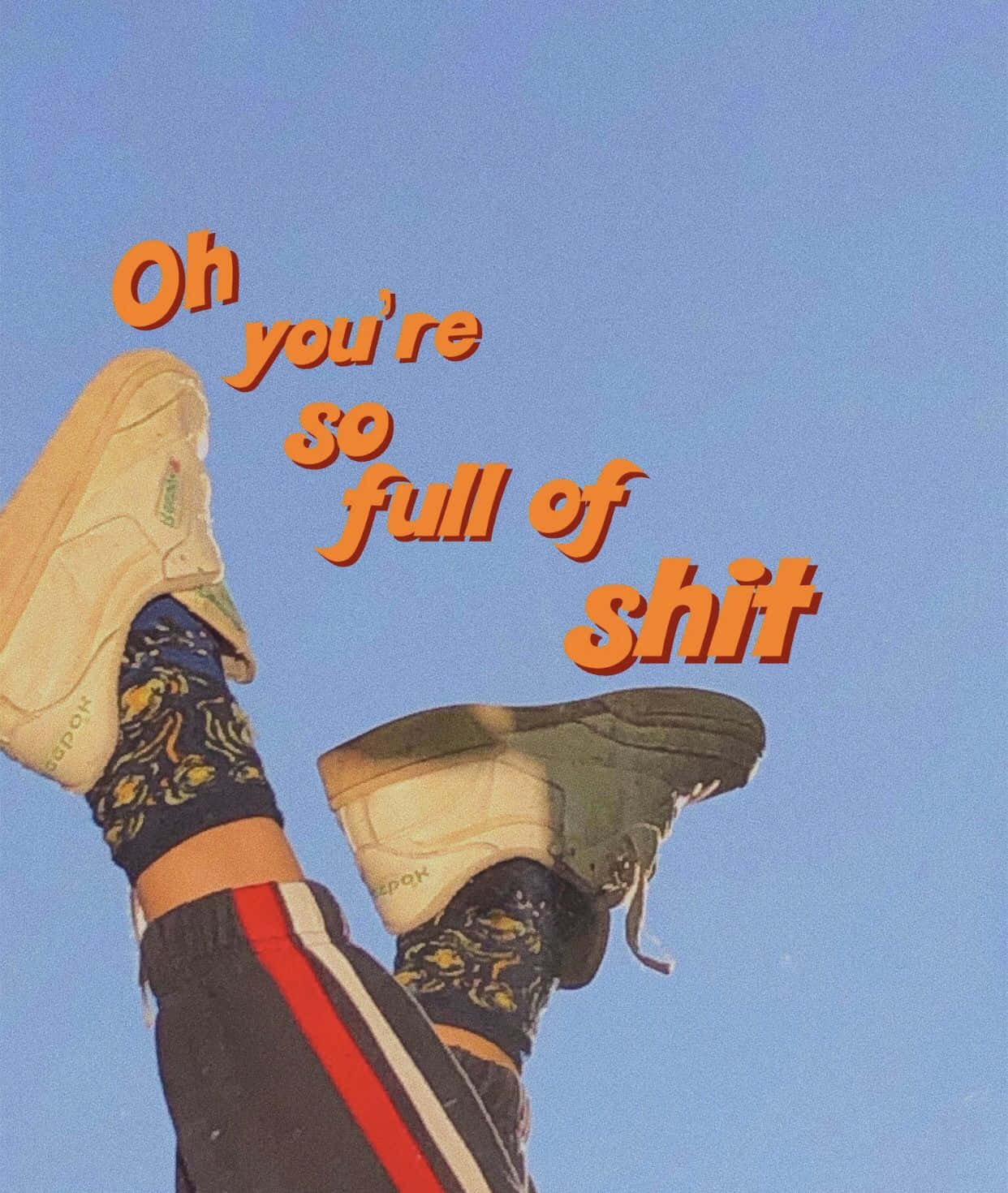 vintage grunge aesthetic, bold orange text, Oh you're so full of shit, HD Phone Wallpaper