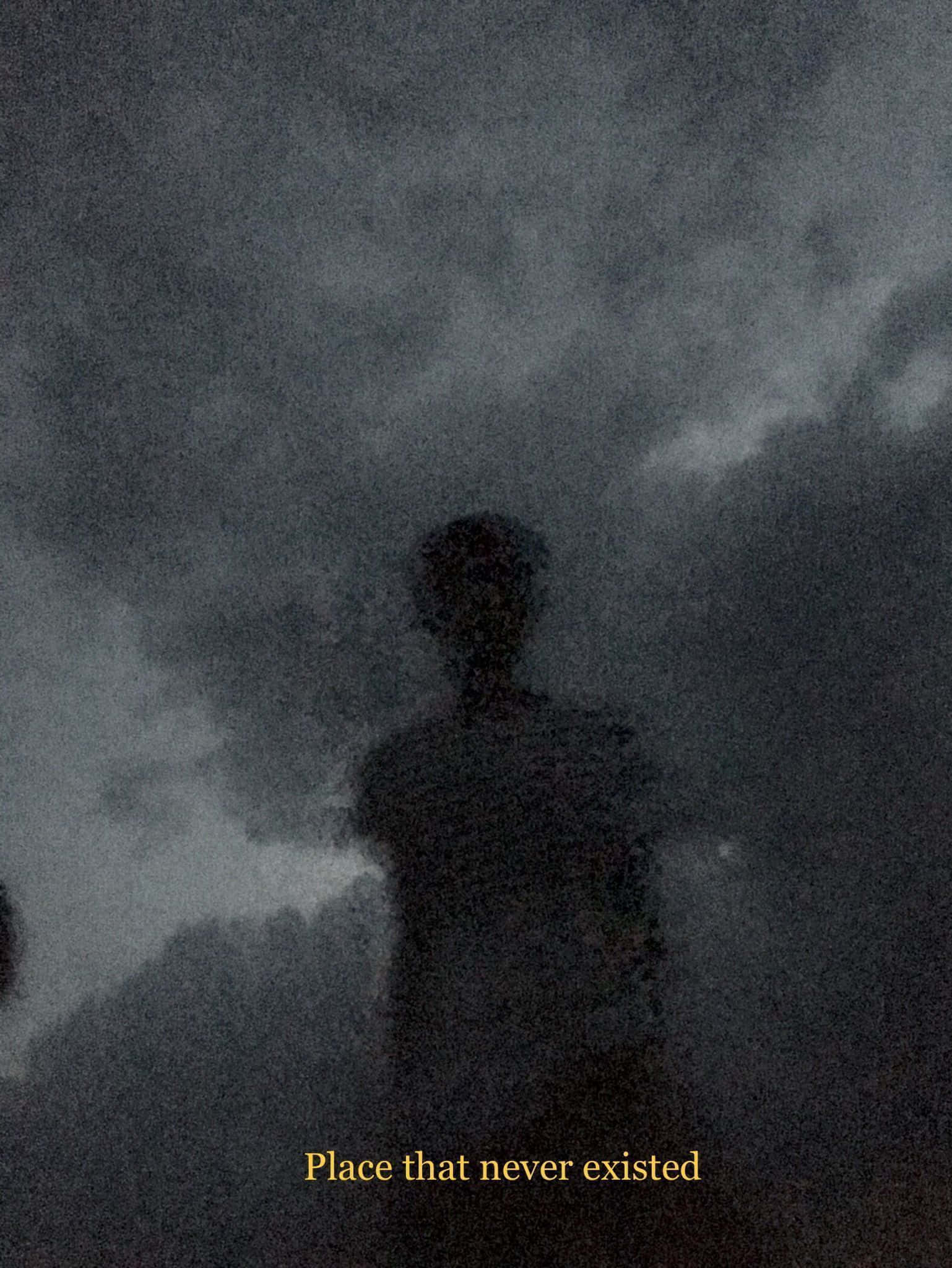 vintage grunge aesthetic, ghostly human silhouette, swirling dark gray sky, Full HD Phone Wallpaper