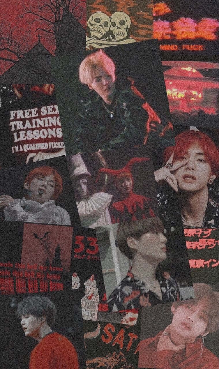K-pop idols, skulls text, red tones, HD Phone Wallpaper
