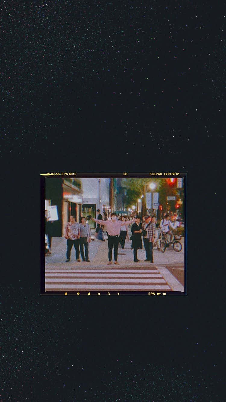 vintage film frame, city street, night, HD Phone Wallpaper