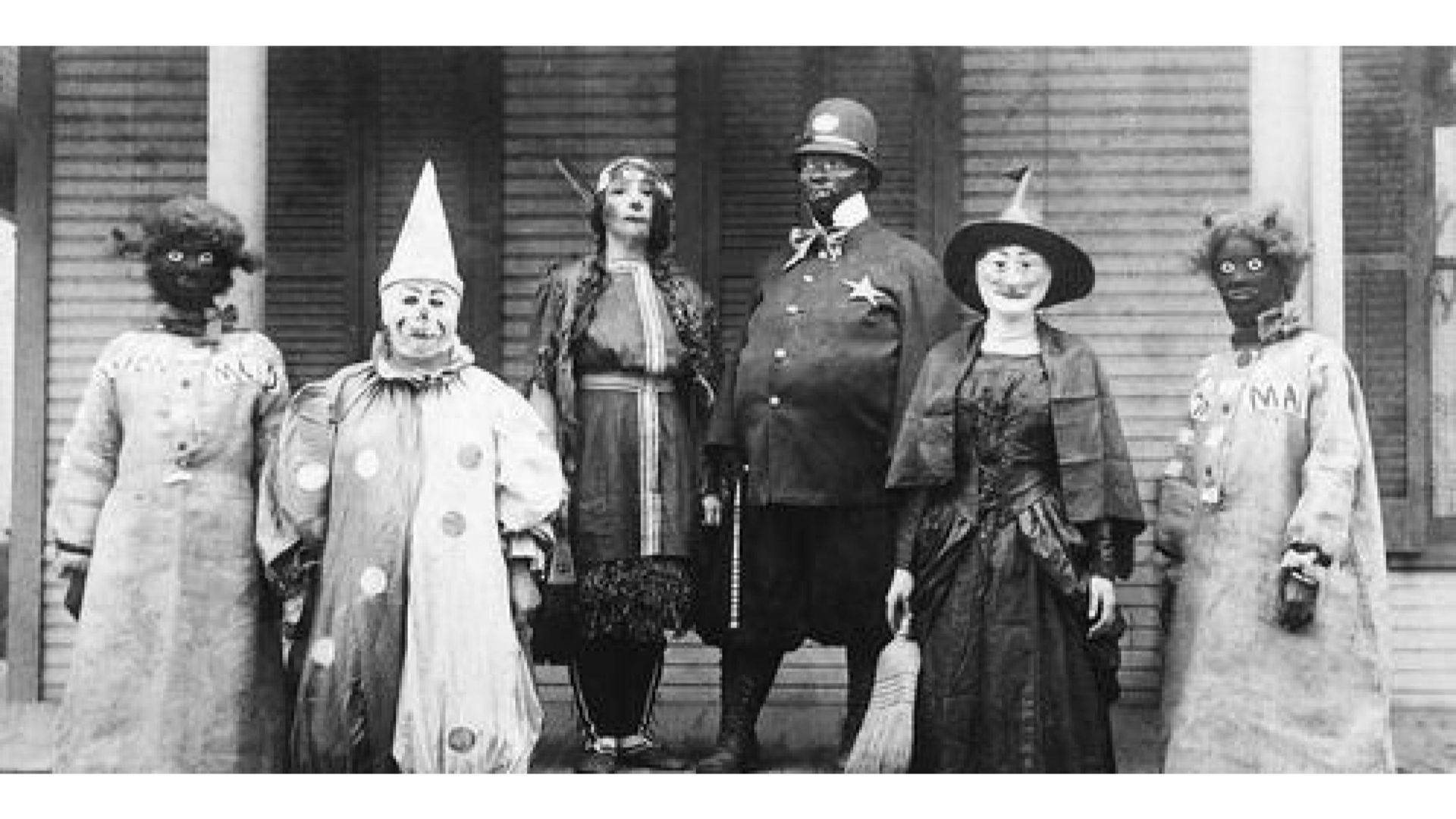 vintage racist costumes, porch, black-and-white photograph, Full HD Desktop Wallpaper