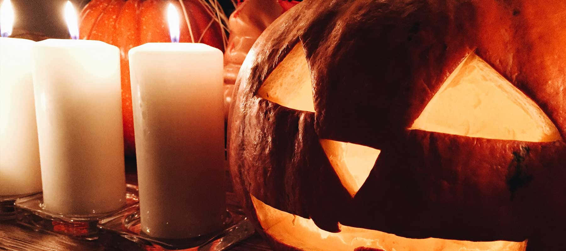 jack-o'-lantern, triangular eyes, jagged grin, HD Desktop Wallpaper