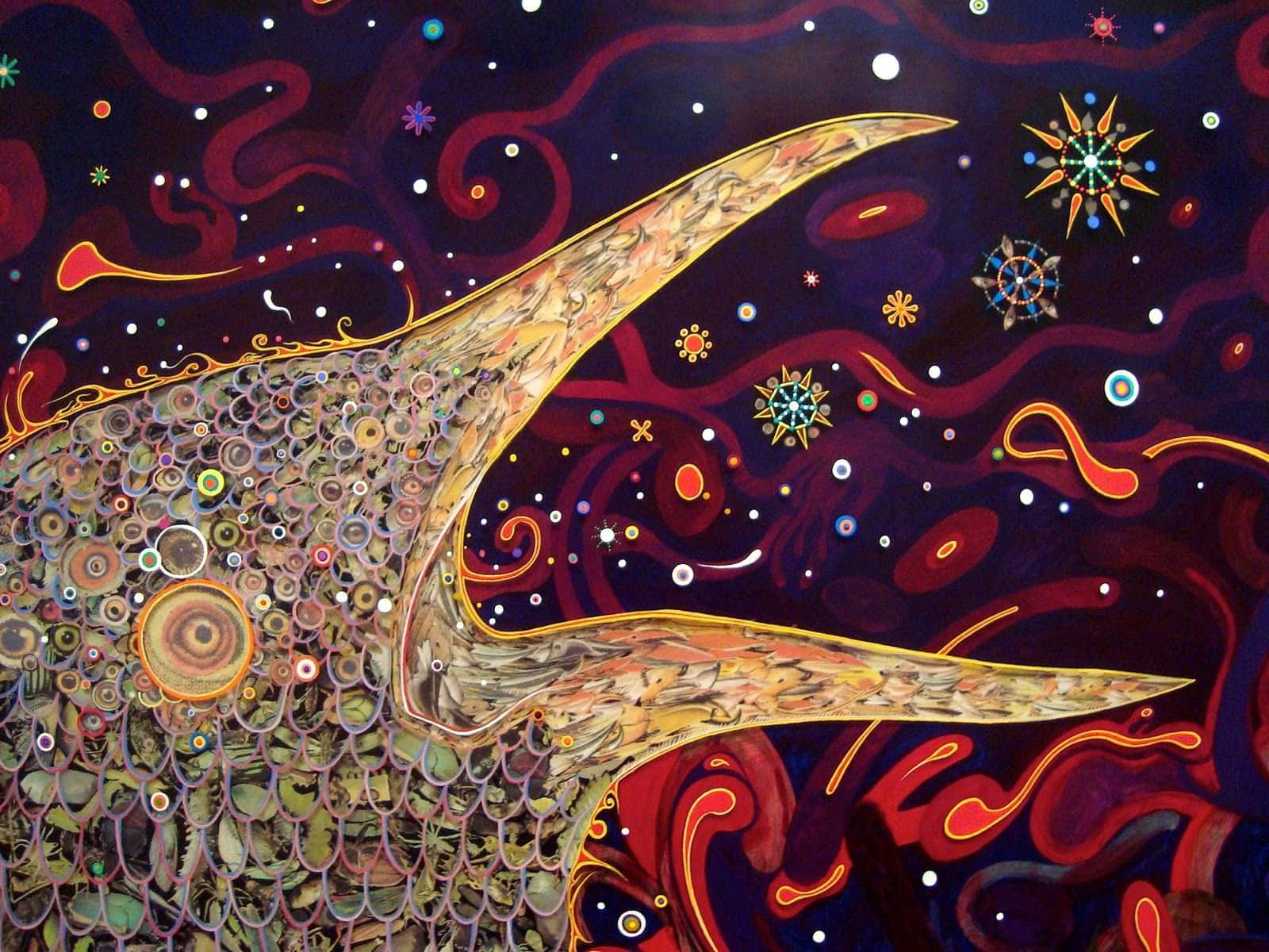 vintage hippie, mosaic-scale body, cosmic swirl, HD Desktop Wallpaper