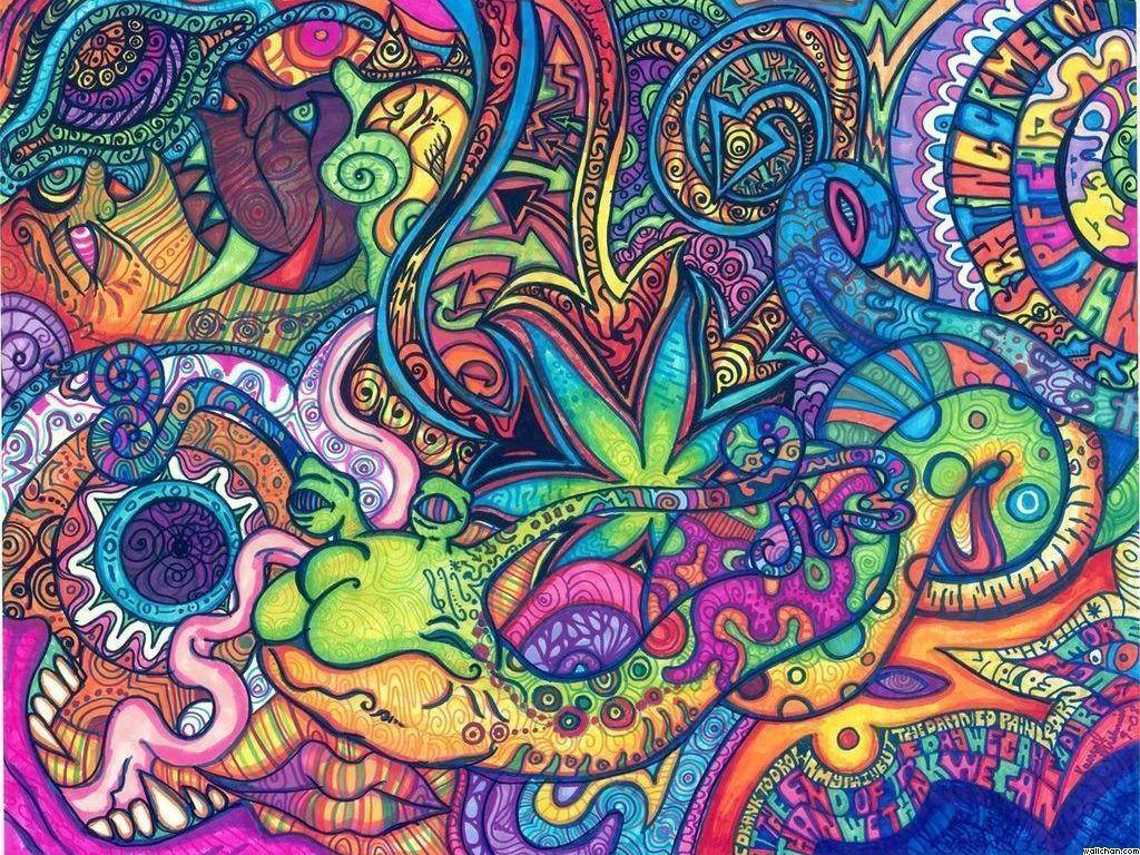 vintage Hippie Aesthetic, psychedelic artwork, swirling patterns, SD Desktop Wallpaper