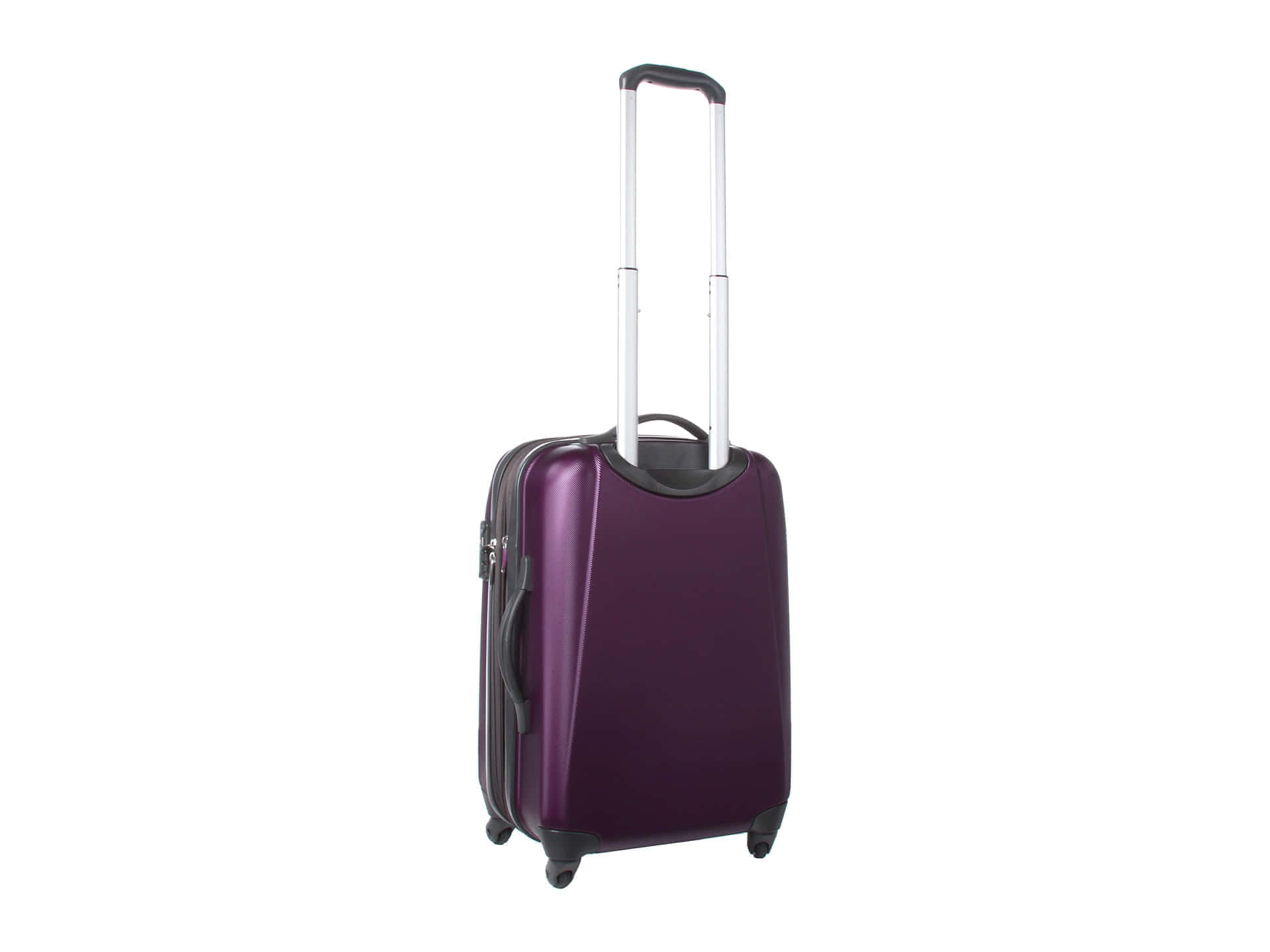 purple rolling suitcase, hardshell suitcase, silver telescopic handle, Full HD Desktop Wallpaper