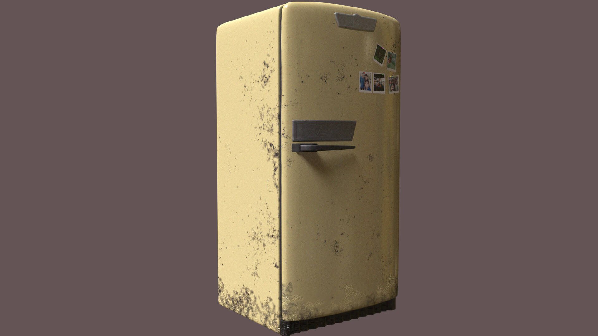 vintage minimalist, old refrigerator model, yellow refrigerator, Full HD Desktop Wallpaper