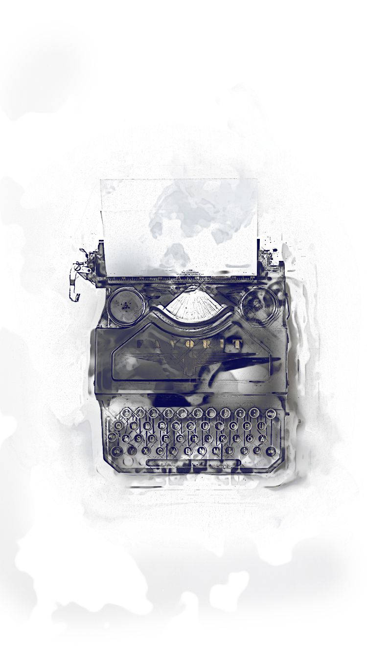 vintage minimalist typewriter, blank sheet, soft textured white background, HD Phone Wallpaper