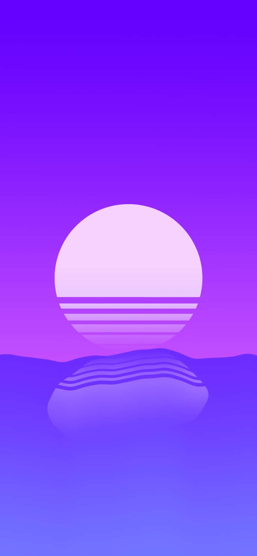 minimalist vintage, purple sunset, striped sun, HD Phone Wallpaper
