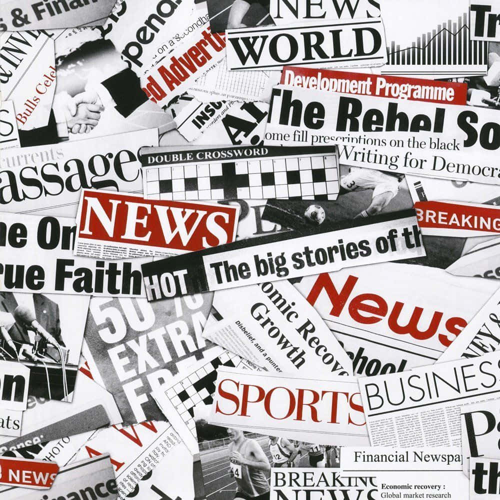 Vintage Newspaper, black, white, SD Desktop Wallpaper