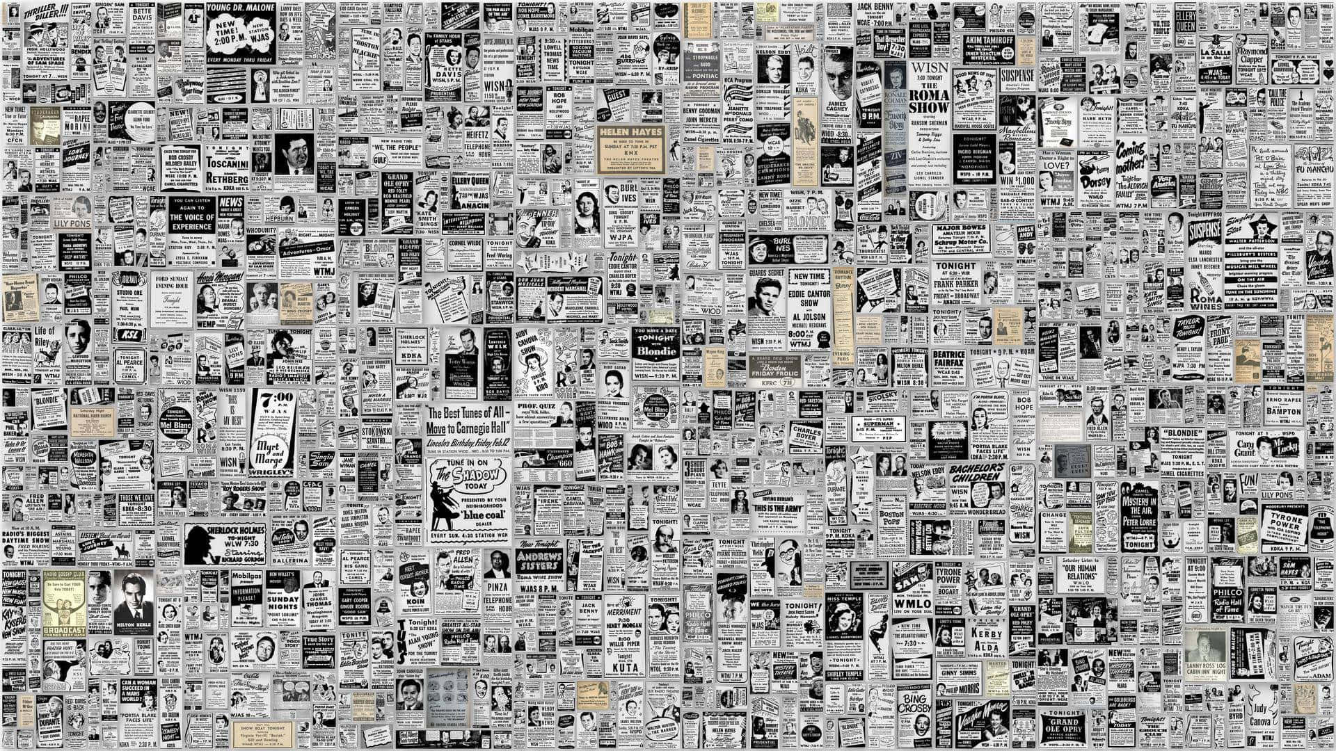 vintage newspaper, black and white, newspaper clippings, Full HD Desktop Wallpaper
