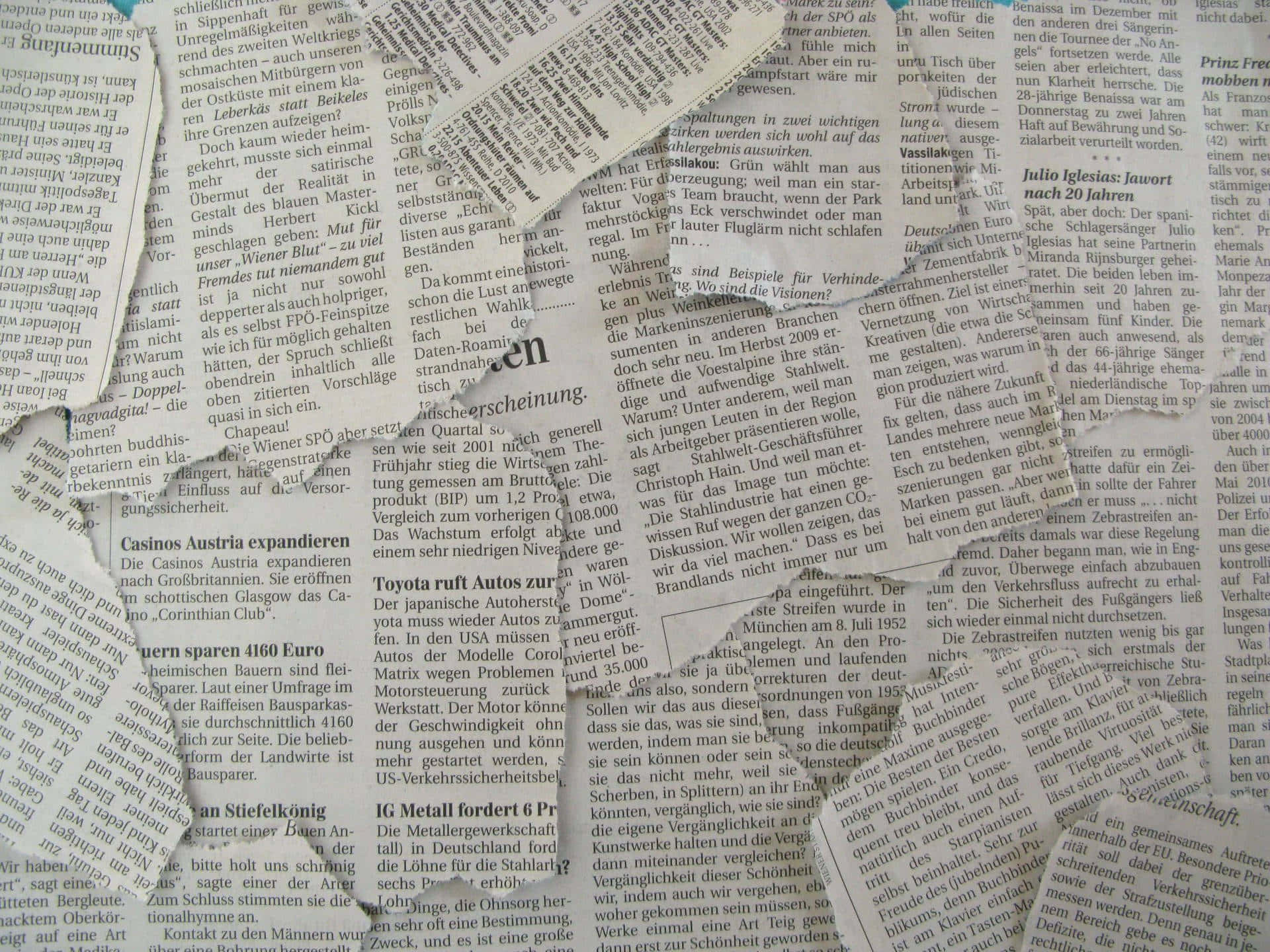 German newspaper, black ink, white paper, Full HD Desktop Wallpaper