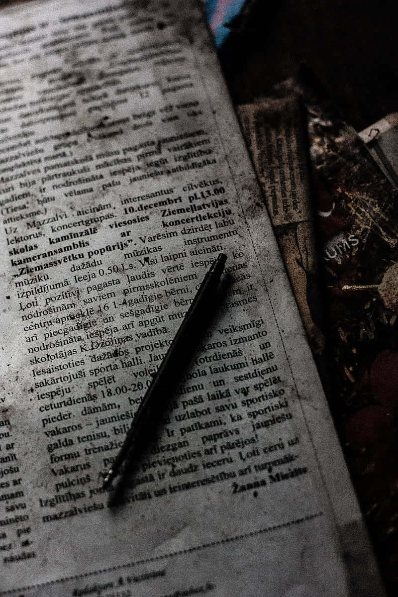 vintage newspaper, faded text, dark textured object, SD Phone Wallpaper