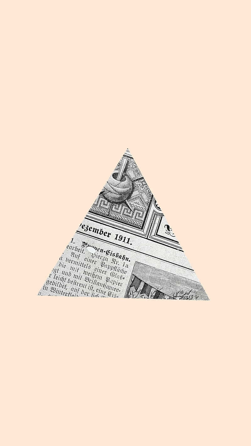 vintage newspaper, triangle, peach background, HD Phone Wallpaper