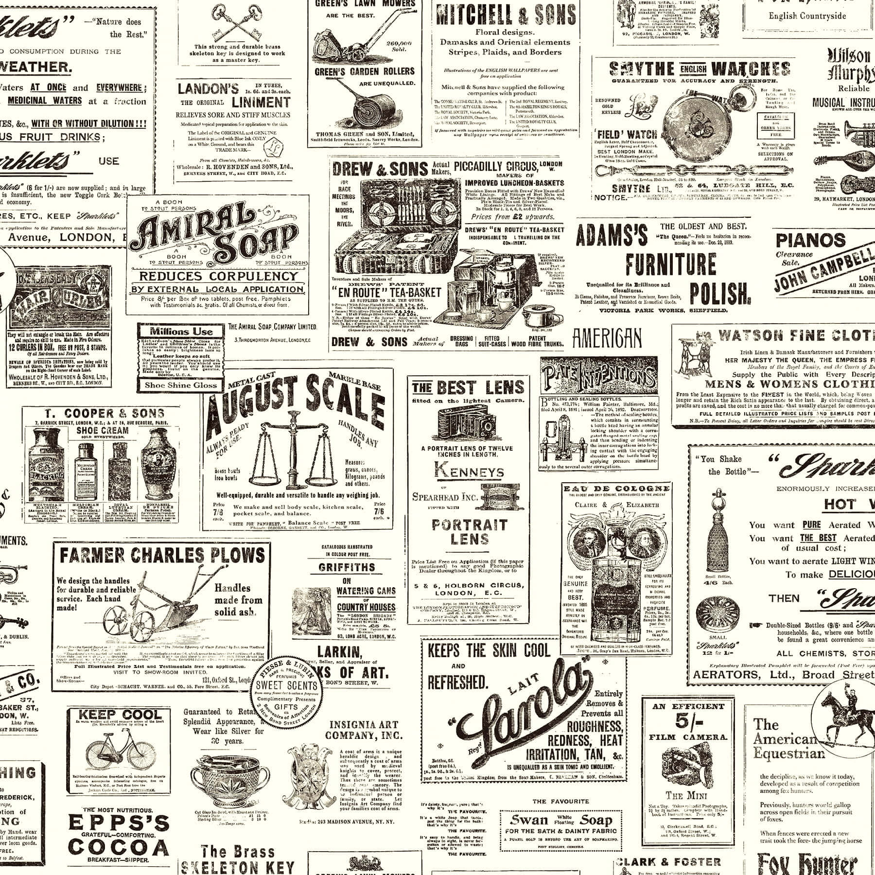 19th-century British newspaper, black-and-white advertisements, soap, HD Desktop Wallpaper