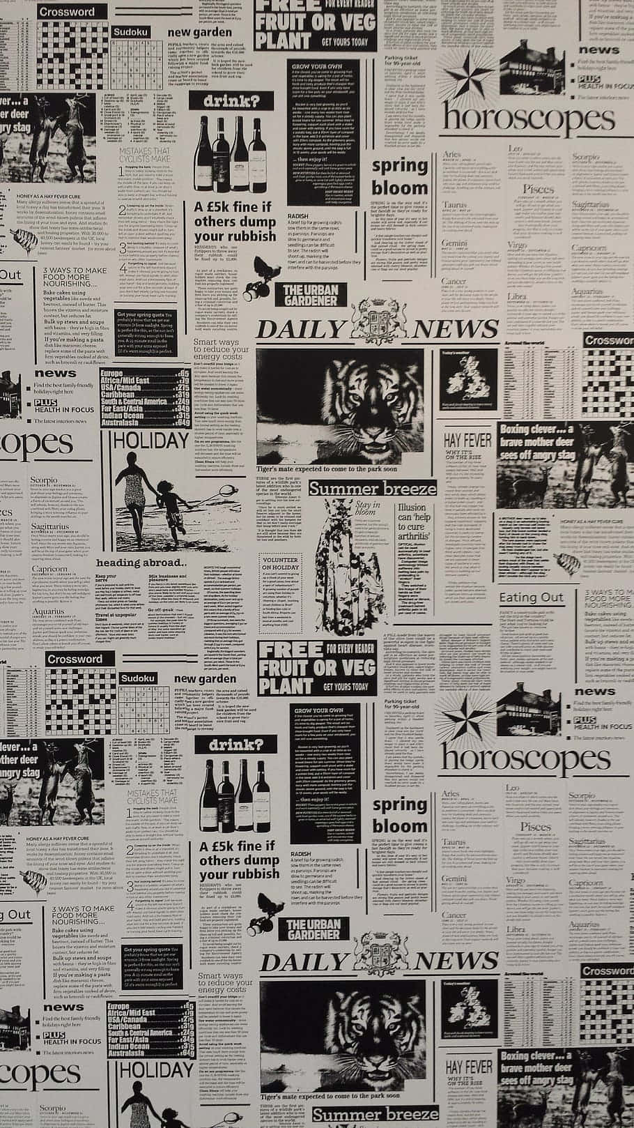 Vintage Newspaper, monochrome print, newspaper clippings, HD Phone Wallpaper