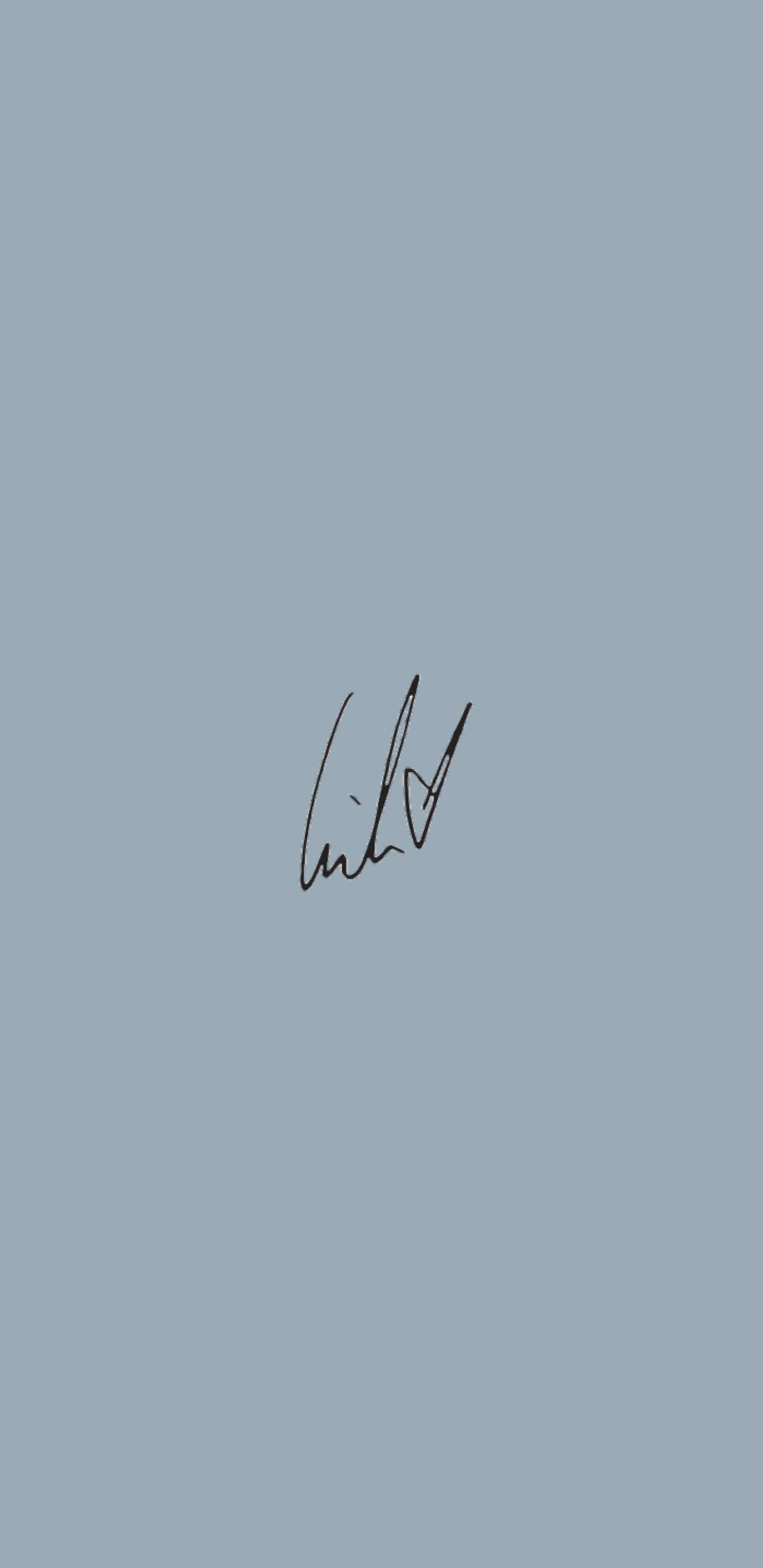 vintage pastel, light blue background, black cursive signature, 2K Phone Wallpaper