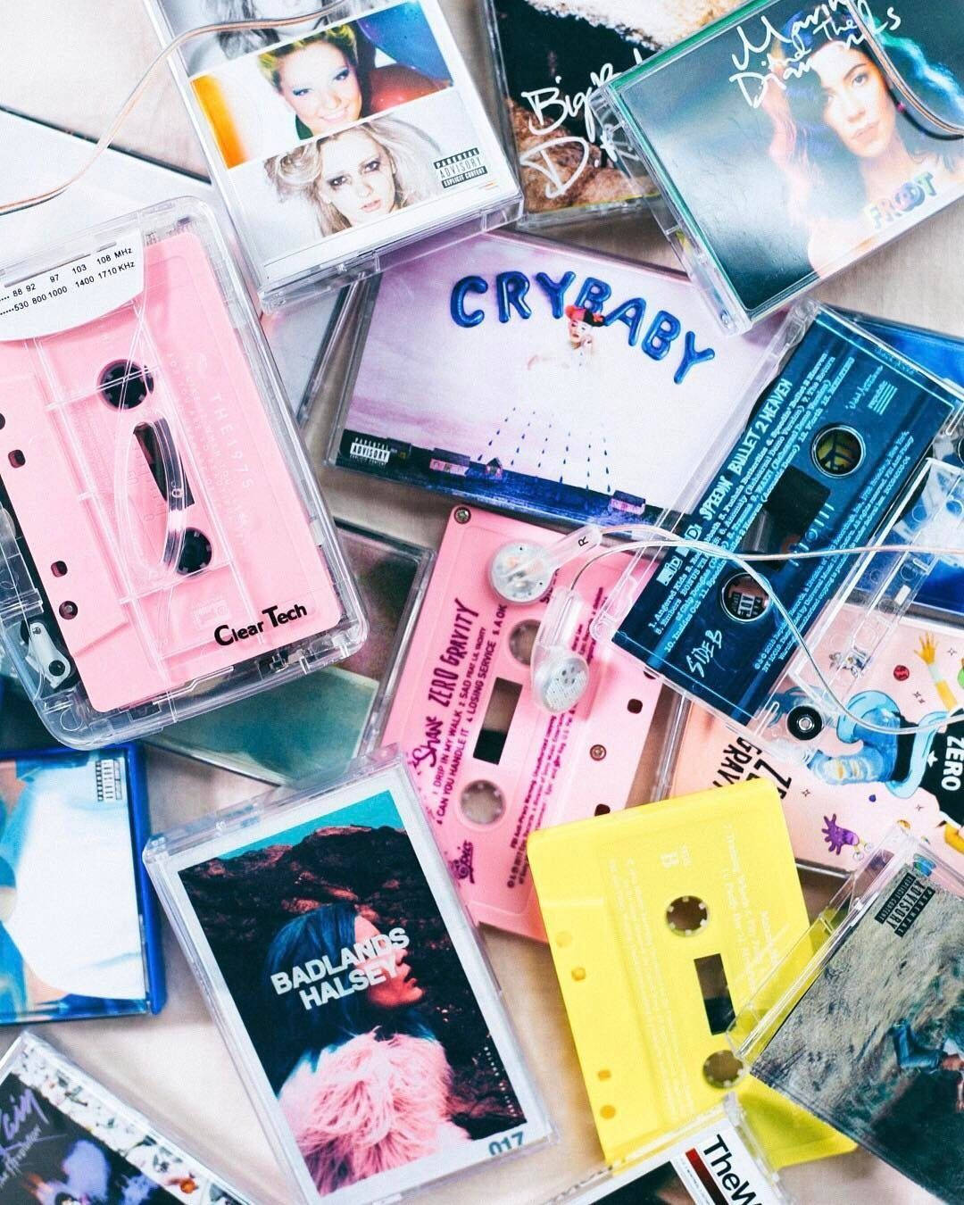 Vintage Pastel, cassette tapes, artist covers, HD Phone Wallpaper