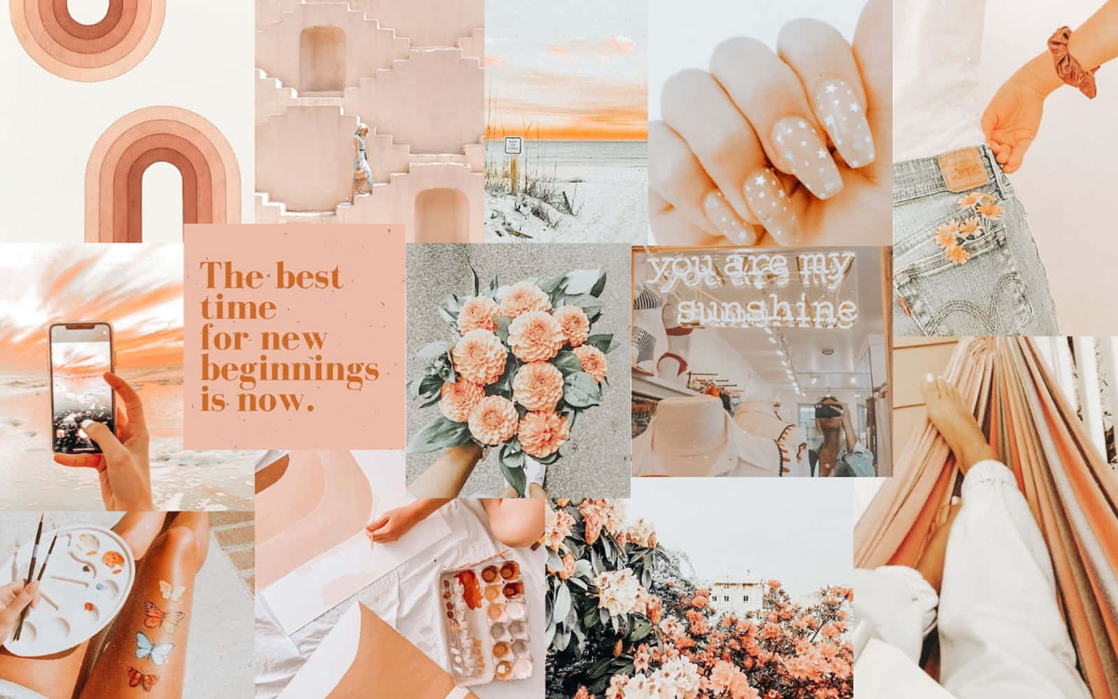 vintage peach, peach-toned, sunsets, HD Desktop Wallpaper