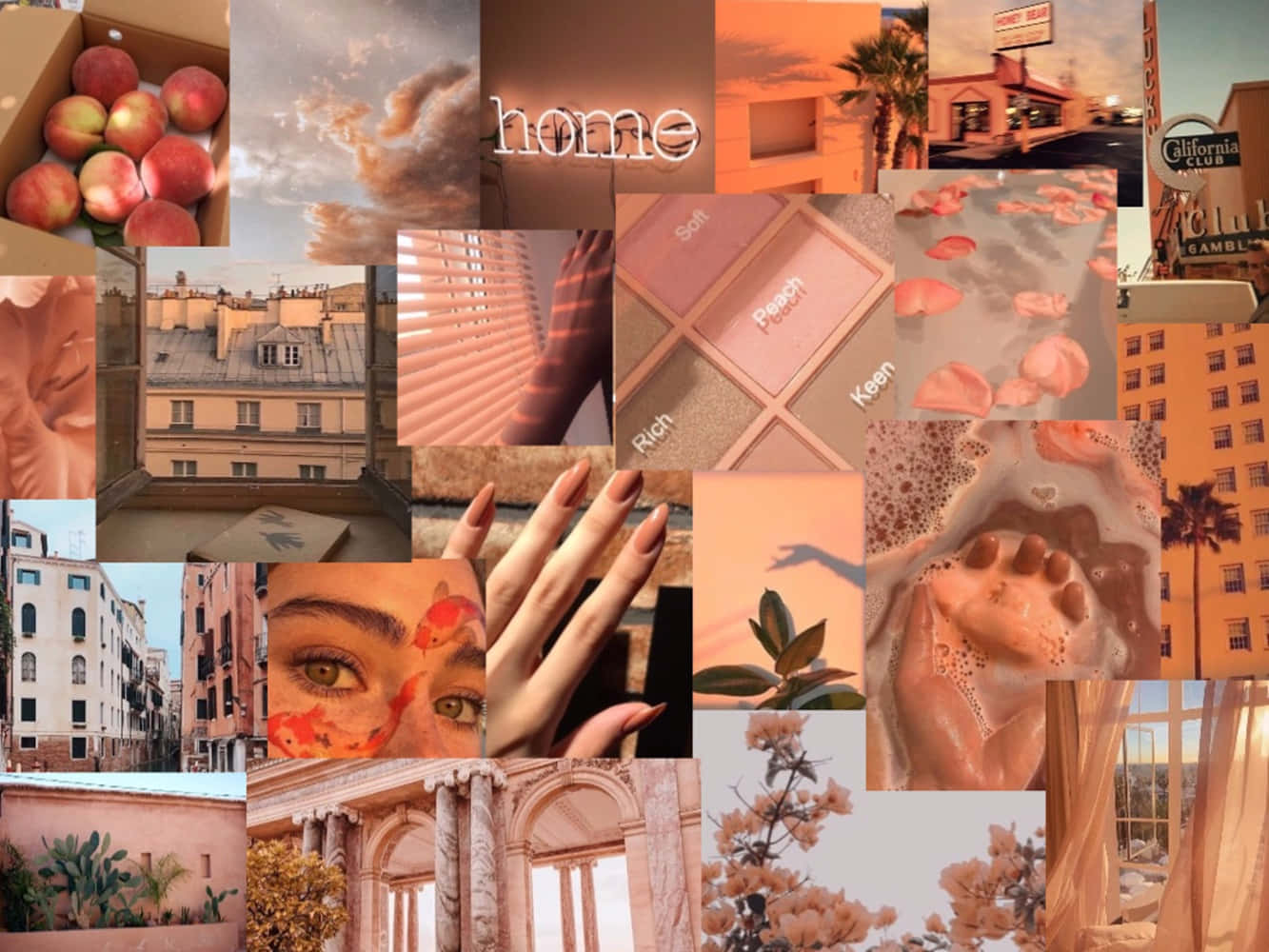 vintage peach, peachy pink, orange, HD Desktop Wallpaper