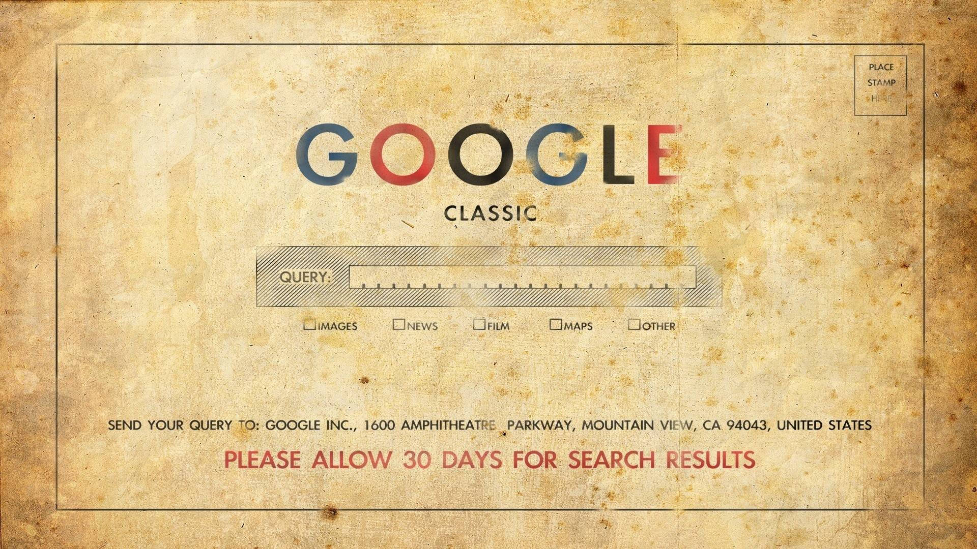 Retro Vintage Google, Classic search interface, aged parchment, Full HD Desktop Wallpaper