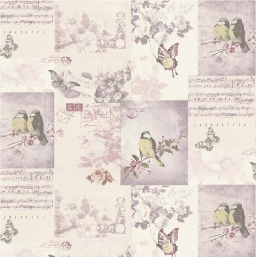 birds, butterflies, floral motifs, SD Phone Wallpaper