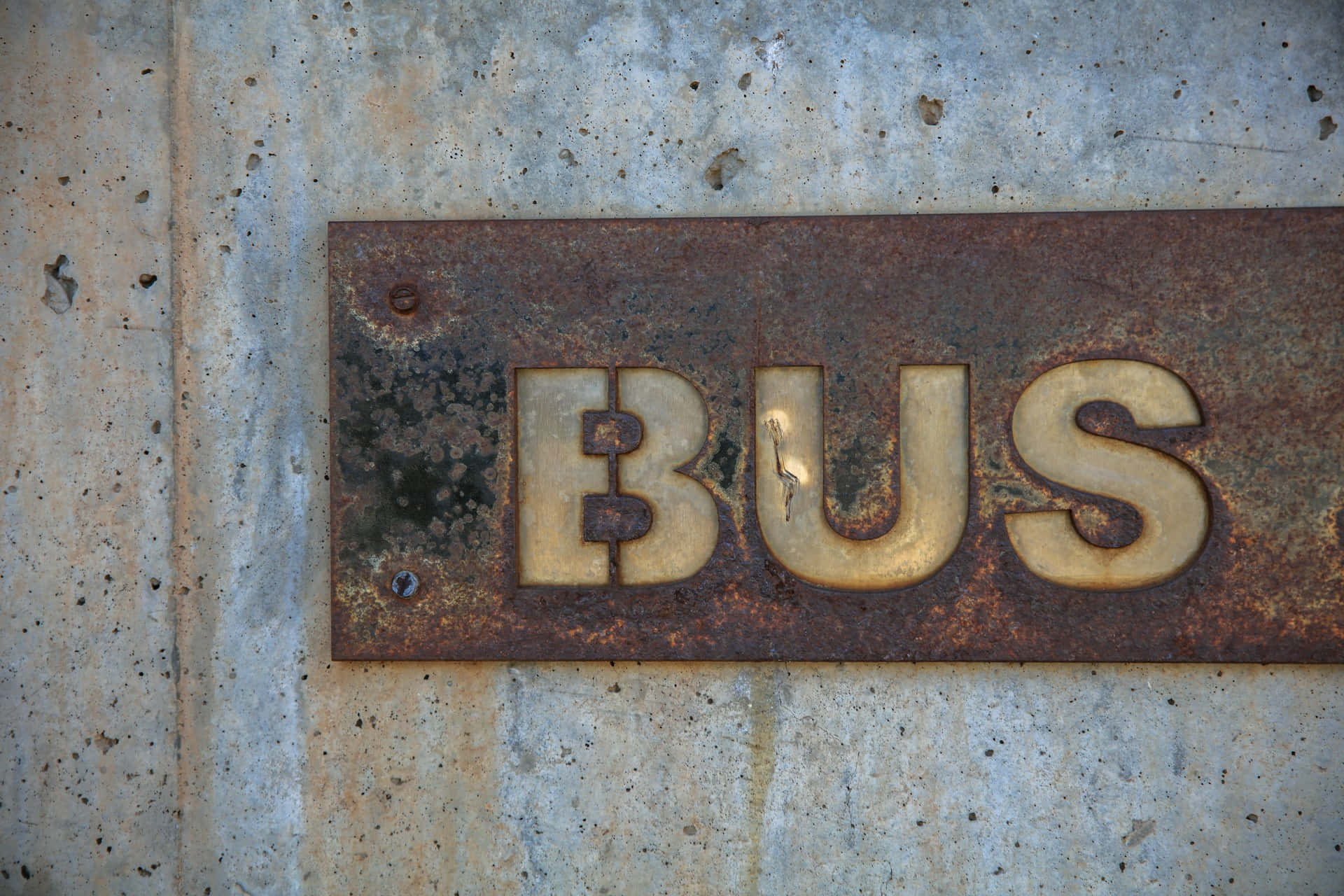 rusty bus sign, vintage texture, rusted metal sign, Full HD Desktop Wallpaper
